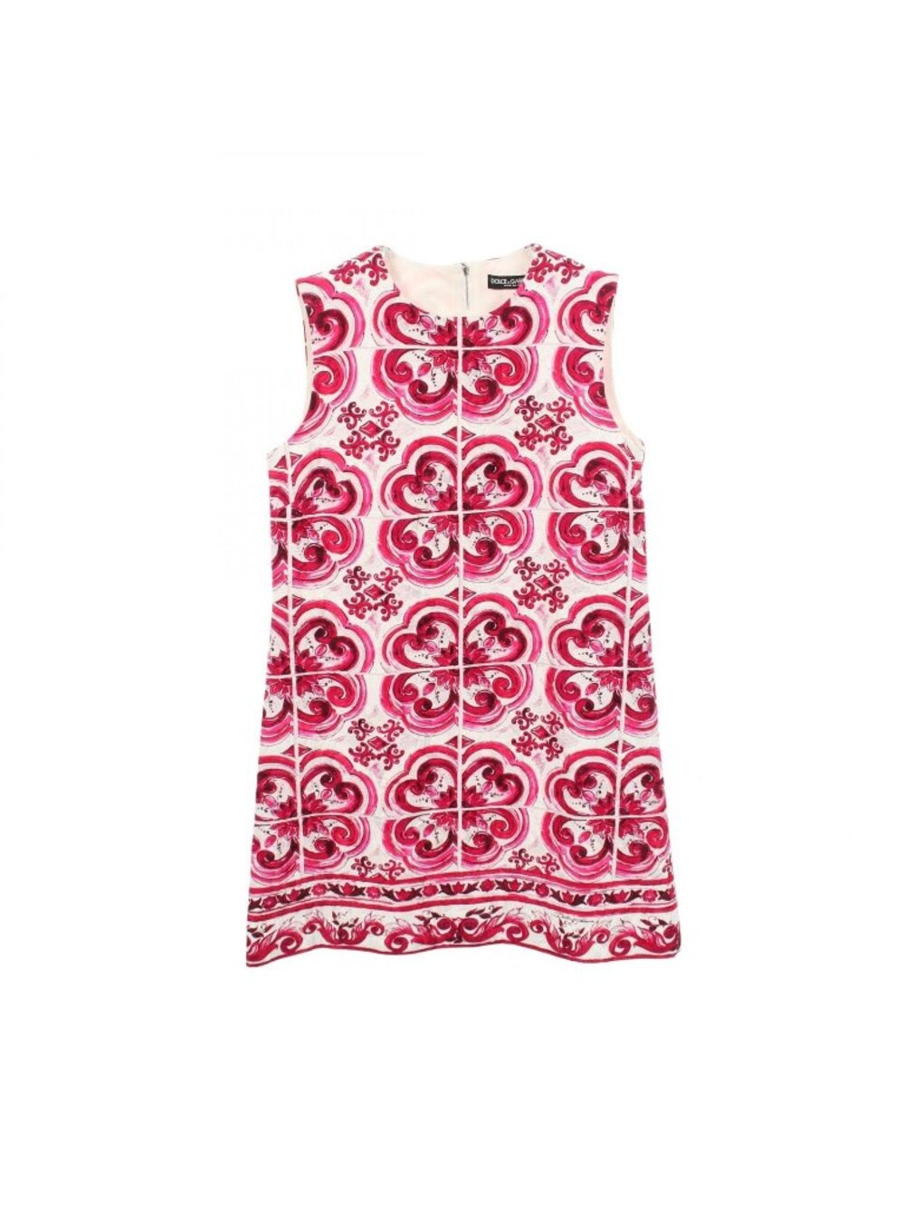 Dolce & Gabbana Dress Majolica Pattern Sleeveless Cotton
